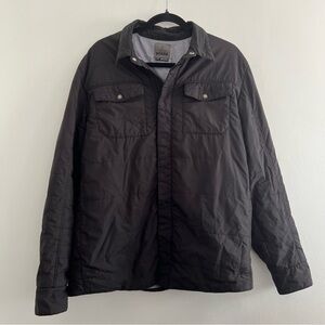 Men's PrAna Breathe Size Large Black Quilted Puffer Snap Button Up Jacket